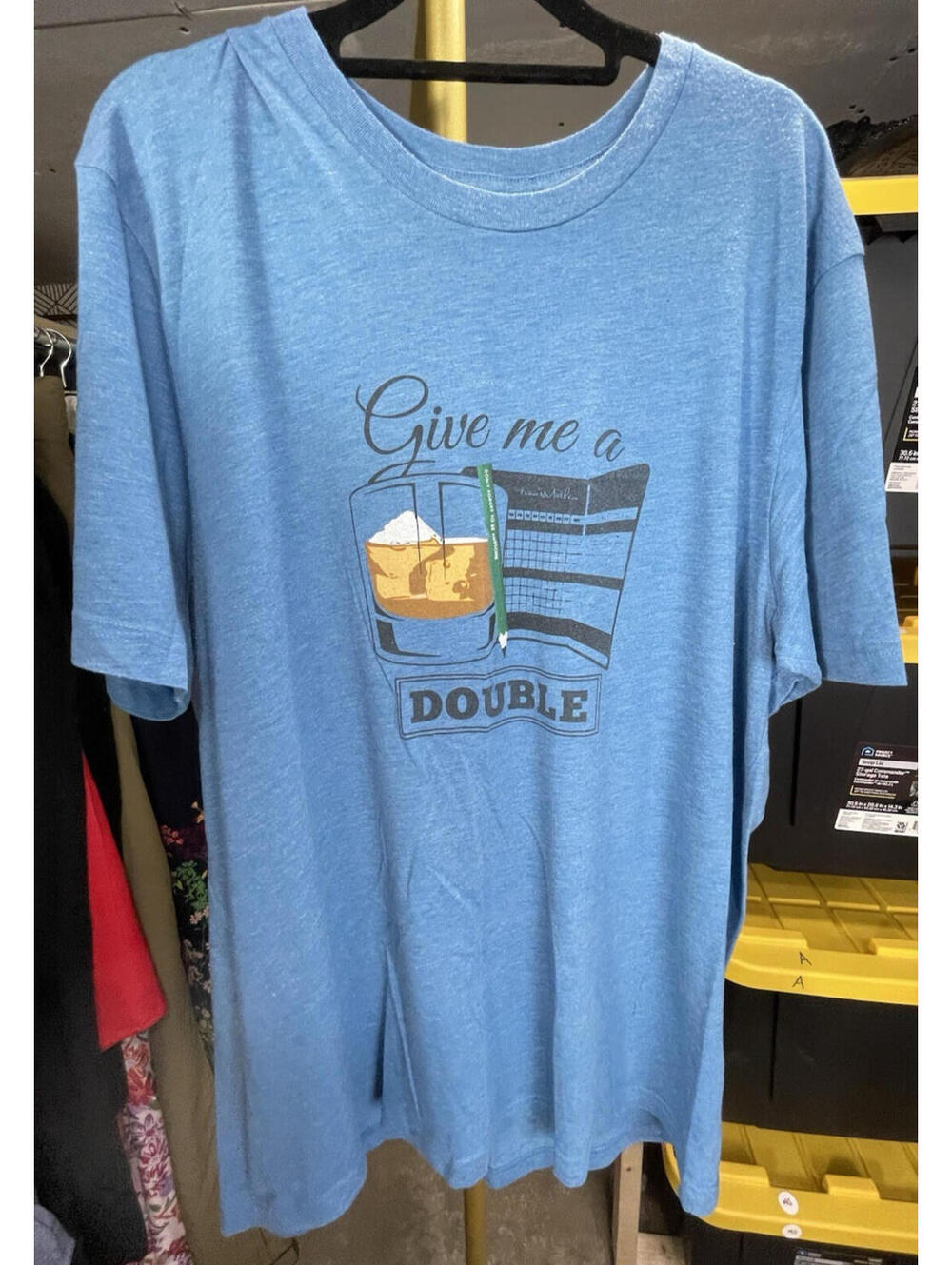 Travis Mathew Men's XL Give Me A Double Graphic T-Shirt Blue Crew Neck Tee